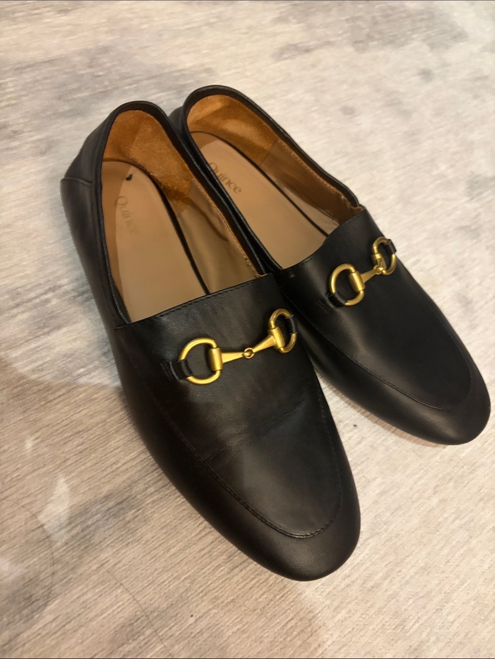 Black Leather Horsebit Loafers